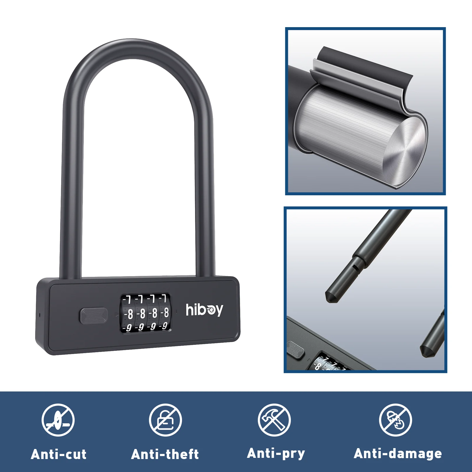 Hiboy U-Lock built-in password lock for Bike And Scooter