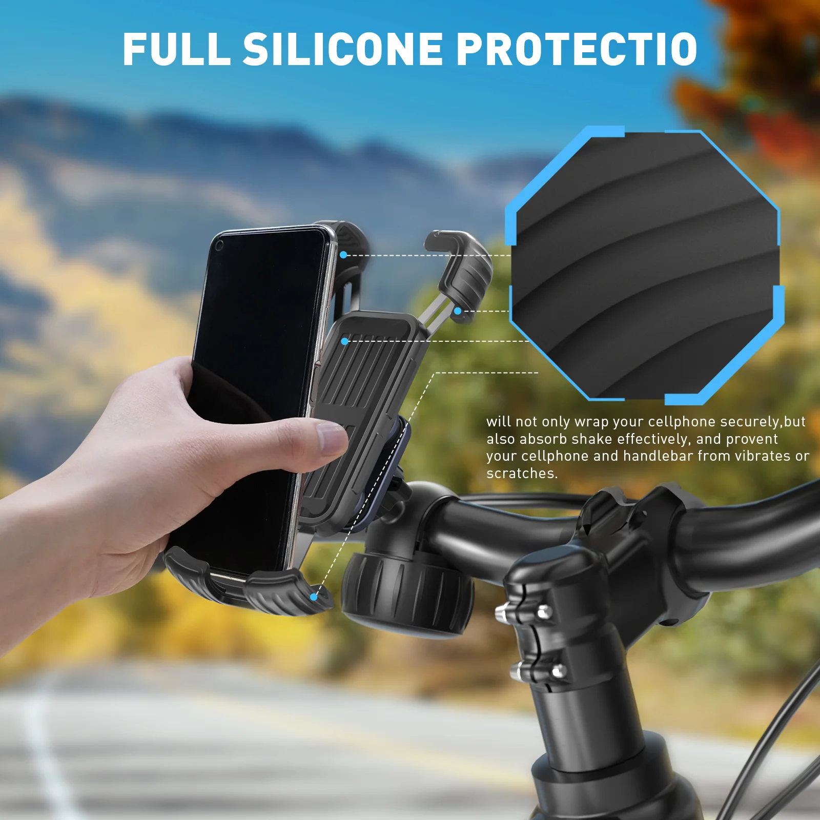 Hiboy Anti-Shake Phone Mount Holder for Bike Scooter Motorcycle Bicycle